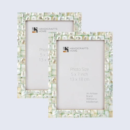 Picture Frame Mother of Pearl Collection Mother of Pearl Green Pack of 2 -3 sizes