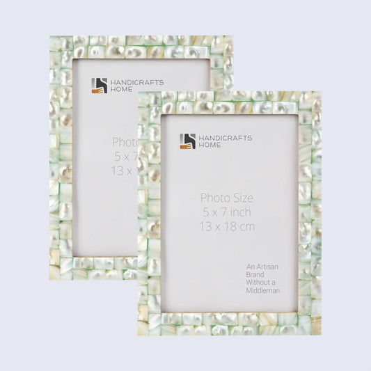 Picture Frame Mother of Pearl Collection Mother of Pearl Green Pack of 2 -3 sizes