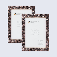 Picture Frame Mother of Pearl Collection Mother of Pearl Dark Grey Pack of 2 -3 sizes