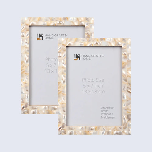 Picture Frame Mother of Pearl Collection Mother of Pearl White Pack of 2- 3 Sizes