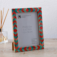 Picture Frame Mosaic Chevron Collection Resin Inlay Green Red 3 Sizes
