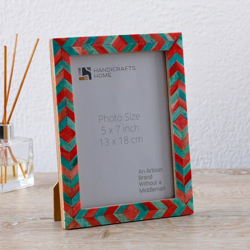 Picture Frame Mosaic Chevron Collection Resin Inlay Green Red 3 Sizes