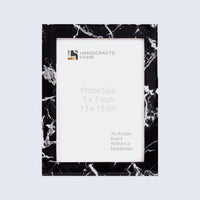 Picture Frame Rare Earth Marble Collection Resin Inlay Black – 3 Sizes