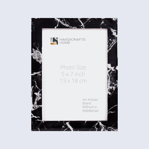 Picture Frame Rare Earth Marble Collection Resin Inlay Black – 3 Sizes