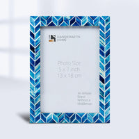 Picture Frame Arctic Ice Pattern Collection Resin inlay Blue & White – 4x6, 5x7 & 8x10
