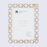 Picture Frame Avant Ashley Collection Bone & Resin Inlay White & Grey – 4x6, 5x7 & 8x10"