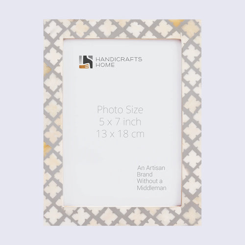 Picture Frame Avant Ashley Collection Bone & Resin Inlay White & Grey – 4x6, 5x7 & 8x10"