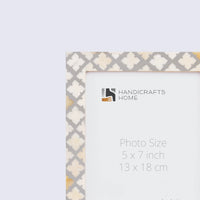 Picture Frame Avant Ashley Collection Bone & Resin Inlay White & Grey – 4x6, 5x7 & 8x10"