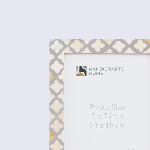 Picture Frame Avant Ashley Collection Bone & Resin Inlay White & Grey – 4x6, 5x7 & 8x10"