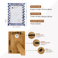 Picture Frame Avant Drops Collection Mother of Pearl & Resin Inlay Blue & White – 4x6, 5x7 & 8x10"
