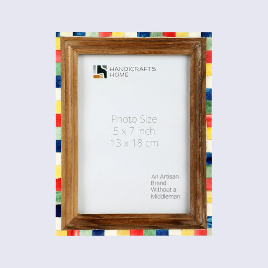 Picture Frame Fairground Circus Collection wood , bone inlay  Multi-Color – 4x6 & 5x7"