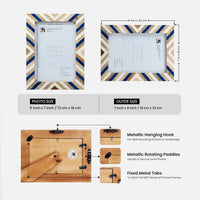 Picture Frame Hypno Dream Collection Wood Resin Inlay Multi Color -4x6 5x7 8x10"