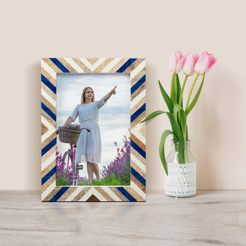 Picture Frame Hypno Dream Collection Wood Resin Inlay Multi Color -4x6 5x7 8x10"