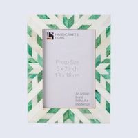 Picture Frame Hypno Nature Pattern Collection Bone Inlay Green White 4x6 5x7 8x10"