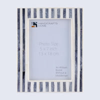 Picture Frames Kayala Saje Collection Bone Inlay, Grey-White, 4x6, 5x7 & 8x10