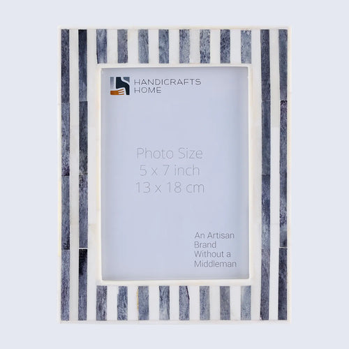 Picture Frames Kayala Saje Collection Bone Inlay, Grey-White, 4x6, 5x7 & 8x10