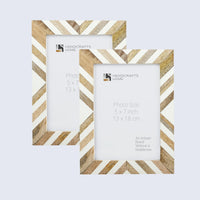 Picture Frame Marquet Chevron Collection Resin Inlay Multi Size Pack of 2 -3 Sizes