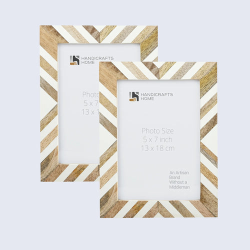 Picture Frame Marquet Chevron Collection Resin Inlay Multi Size Pack of 2 -3 Sizes