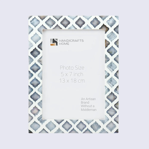 Picture Frames Moor Sky Collection Mother of Pearl Resin Inlay Blue White 3 Sizes