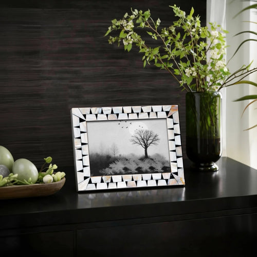 Picture Frames Pearlescent Flash Collection Mother of Pearl Resin White 3 Sizes