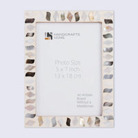Picture Frames Pearlescent Fossil Collection Mother of Pearl Resin White 3 Sizes