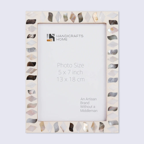 Picture Frames Pearlescent Fossil Collection Mother of Pearl Resin White 3 Sizes