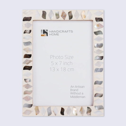 Picture Frames Pearlescent Fossil Collection Mother of Pearl Resin White 3 Sizes