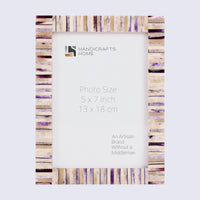 Picture Frames Pearlescent Hologram Collection Bone Inlay White 3 Sizes