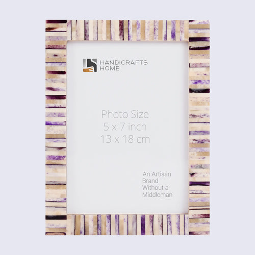 Picture Frames Pearlescent Hologram Collection Bone Inlay White 3 Sizes