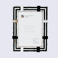 Picture Frames Pearlescent Motif Pattern Collection Mother of Pearl Resin Inlay Black 3 Sizes
