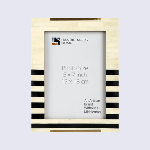 Picture Frames West Coast Naples Collection Bone Resin Inlay Brass Black White 4x6 5x7