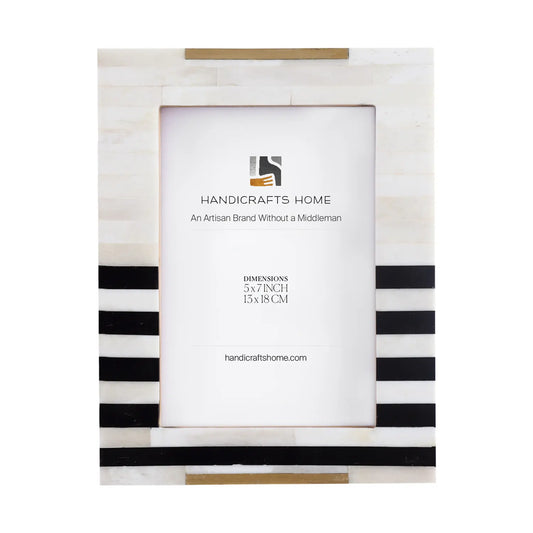 Black Bone & Brass Inlay Picture Frame | West Coast Naples | 4x6 & 5x7