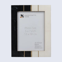 Black White Resin Brass Inlay Picture Frame Tabletop 4x6 5x7