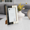 Black White Resin Brass Inlay Picture Frame Tabletop 4x6 5x7