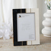 Black White Resin Brass Inlay Picture Frame Tabletop 4x6 5x7