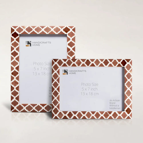 Casablanca Mocha Resin Inlay Picture Frame Set 2