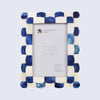 Picture Frame Set of 5 Scalloped Pattern Collection Bone Inlay – Blue & White
