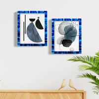Picture Frame Classic Pattern Collection Resin Inlay Blue Pack of 2 – 3 Sizes