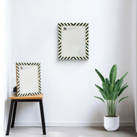 Candy Cane Blueberry Resin Inlay Picture Frame, Blue - White, 3 Sizes (Set of 2)