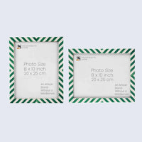 Candy Cane Mint Resin Inlay Picture Frame, Green - White, 3 Sizes (Set of 2)