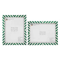 Candy Cane Mint Resin Inlay Picture Frame, Green - White, 3 Sizes (Set of 2)