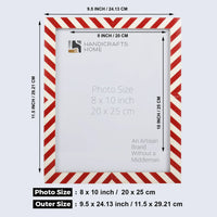 Candy Cane Strawberry Resin Inlay Picture Frame, Red - White, 3 Sizes (Set of 2)