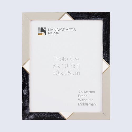 Picture Frame Menton Grey Pattern Collection Brass & Resin Inlay Grey – 3 Sizes (Pack of 2)