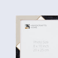 Picture Frame Menton Grey Pattern Collection Brass & Resin Inlay Grey – 3 Sizes (Pack of 2)