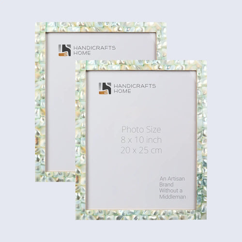 Picture Frame Mother of Pearl Collection Mother of Pearl Green Pack of 2 -3 sizes