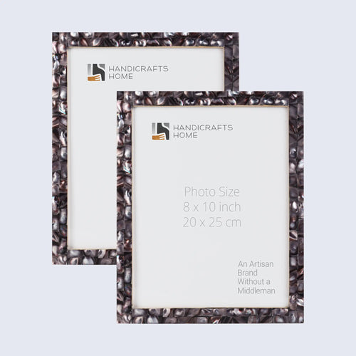 Picture Frame Mother of Pearl Collection Mother of Pearl Dark Grey Pack of 2 -3 sizes