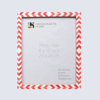 Picture Frame Mosaic Chevron Collection Resin Inlay Red White 3 Sizes