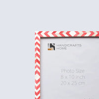 Picture Frame Mosaic Chevron Collection Resin Inlay Red White 3 Sizes