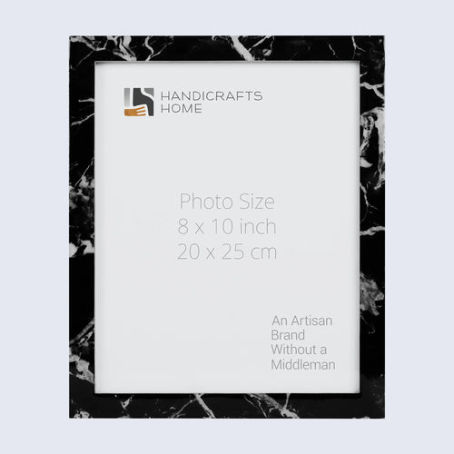Picture Frame Rare Earth Marble Collection Resin Inlay Black – 3 Sizes