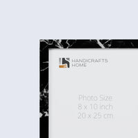 Picture Frame Rare Earth Marble Collection Resin Inlay Black – 3 Sizes